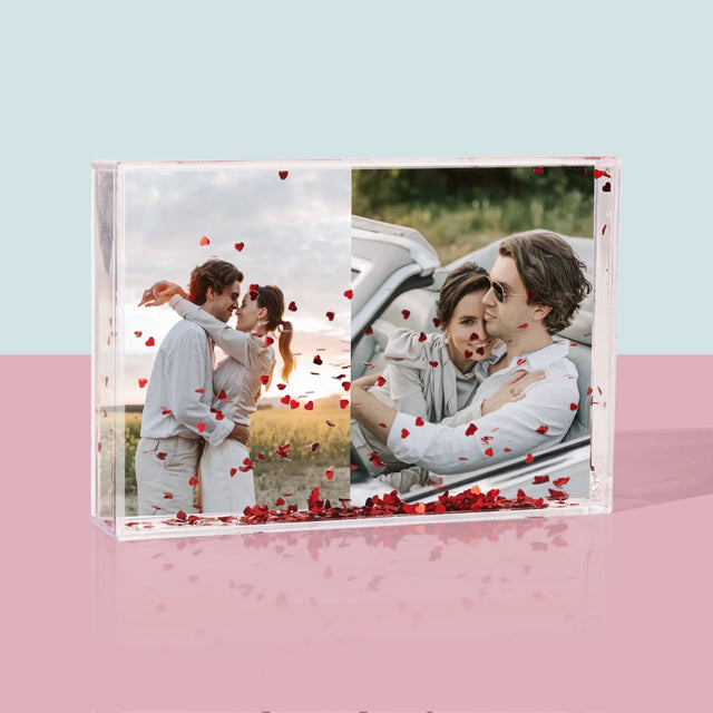 Colaj De Fotografii: 2 Fotografii - Ramă De Sticlă Cu Apă Pentru Fotografii