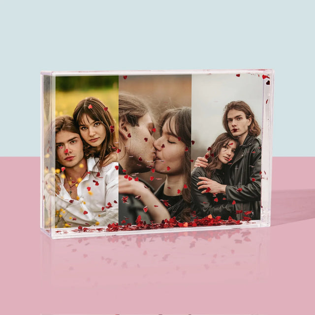 Colaj De Fotografii: 3 Fotografii - Ramă De Sticlă Cu Apă Pentru Fotografii