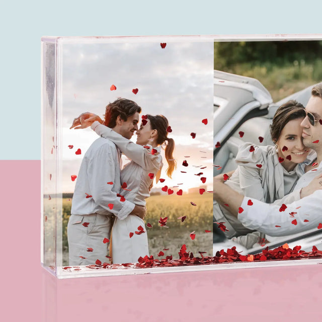 Colaj De Fotografii: 2 Fotografii - Ramă De Sticlă Cu Apă Pentru Fotografii