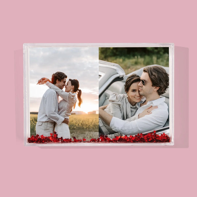 Colaj De Fotografii: 2 Fotografii - Ramă De Sticlă Cu Apă Pentru Fotografii