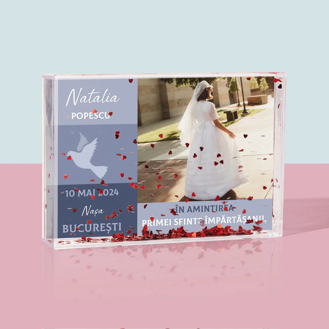 Fotografie Si Semnătură: Îngerul Lui Dumnezeu Comuniune - Ramă De Sticlă Cu Apă Pentru Fotografii