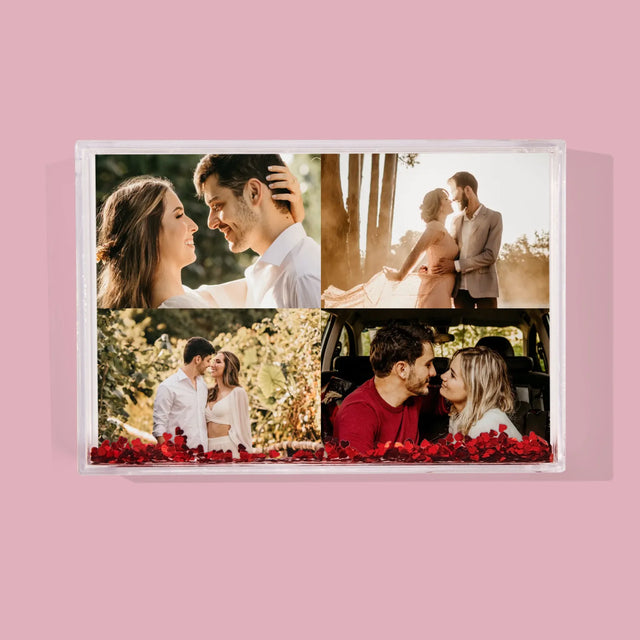 Colaj De Fotografii: 4 Fotografii - Ramă De Sticlă Cu Apă Pentru Fotografii