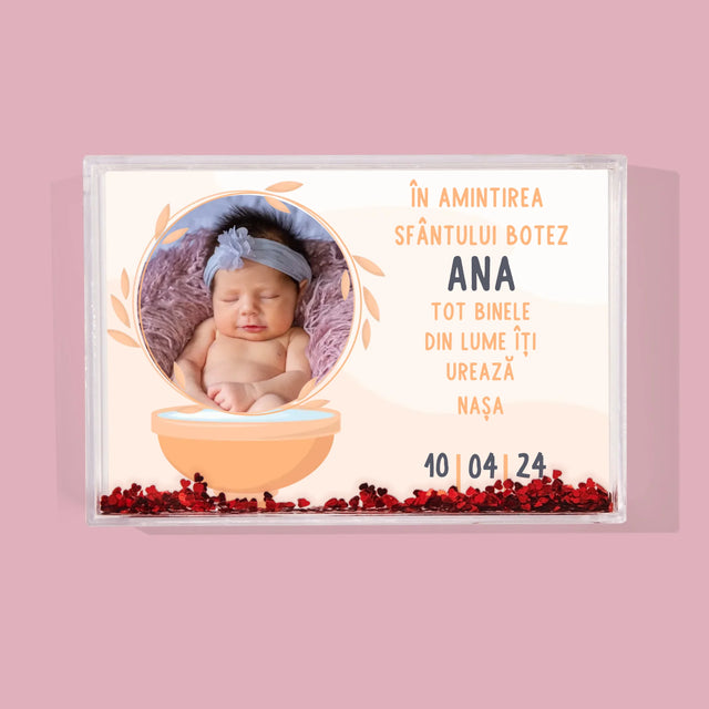 Fotografie Si Semnătură: În Amintirea Sfântului Botez - Ramă De Sticlă Cu Apă Pentru Fotografii