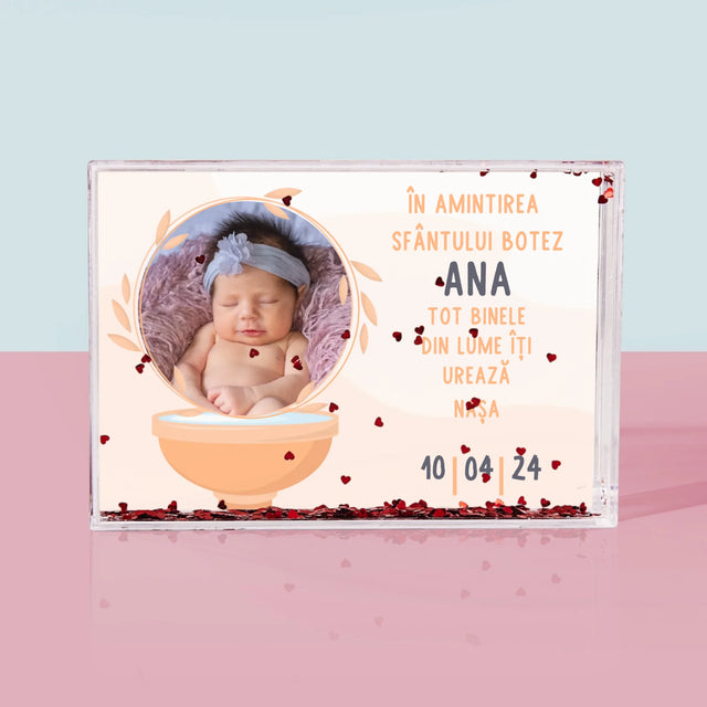 Fotografie Si Semnătură: În Amintirea Sfântului Botez - Ramă De Sticlă Cu Apă Pentru Fotografii