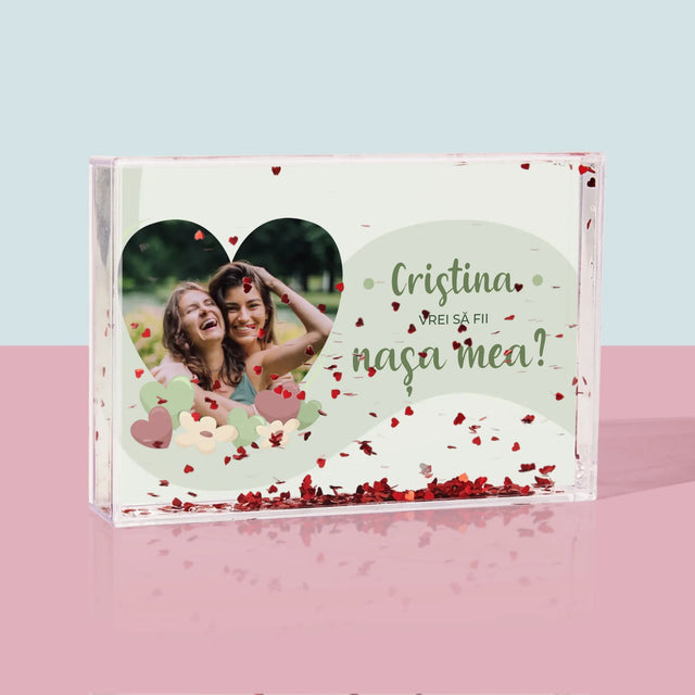 Fotografie Si Semnătură: Vrei Să Fii Martorul Meu - Ramă De Sticlă Cu Apă Pentru Fotografii