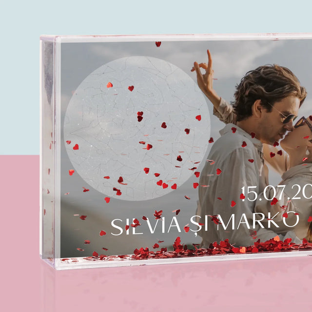 Harta Stelelor: Nunta - Ramă De Sticlă Cu Apă Pentru Fotografii