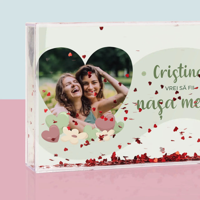 Fotografie Si Semnătură: Vrei Să Fii Martorul Meu - Ramă De Sticlă Cu Apă Pentru Fotografii