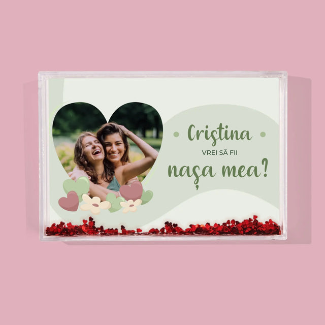 Fotografie Si Semnătură: Vrei Să Fii Martorul Meu - Ramă De Sticlă Cu Apă Pentru Fotografii