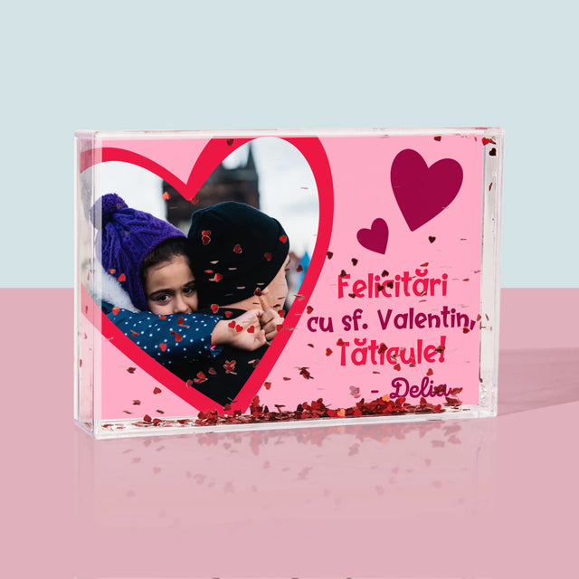 Fotografie Si Semnătură: Sf. Valentin Pentru Tată - Ramă De Sticlă Cu Apă Pentru Fotografii