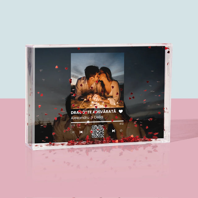 Fotografie Si Semnătură: Spotify Cu Fotografiile Tale Și Codul Qr - Ramă De Sticlă Cu Apă Pentru Fotografii