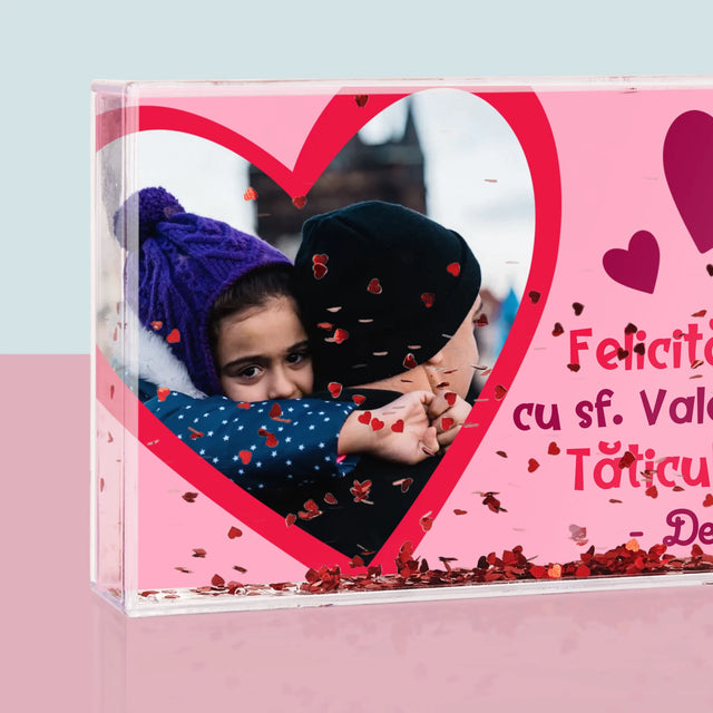 Fotografie Si Semnătură: Sf. Valentin Pentru Tată - Ramă De Sticlă Cu Apă Pentru Fotografii