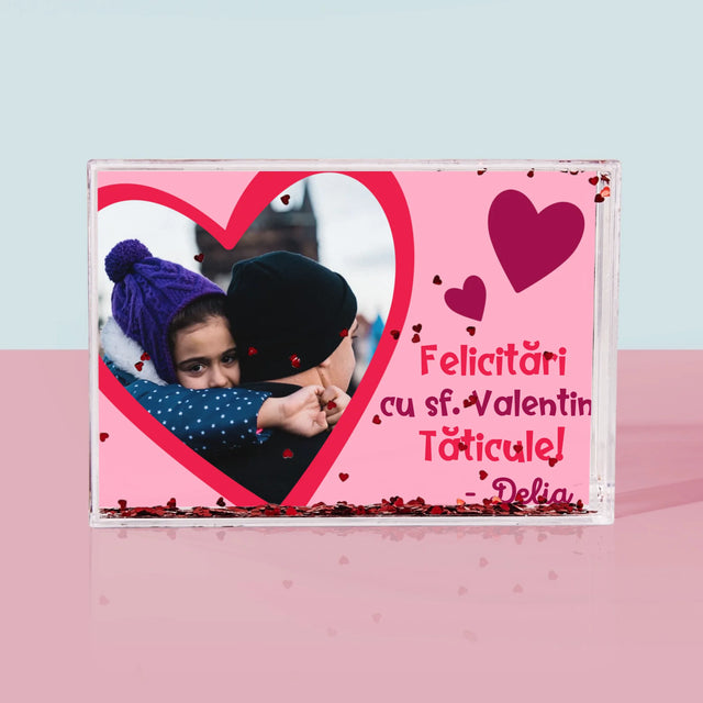 Fotografie Si Semnătură: Sf. Valentin Pentru Tată - Ramă De Sticlă Cu Apă Pentru Fotografii