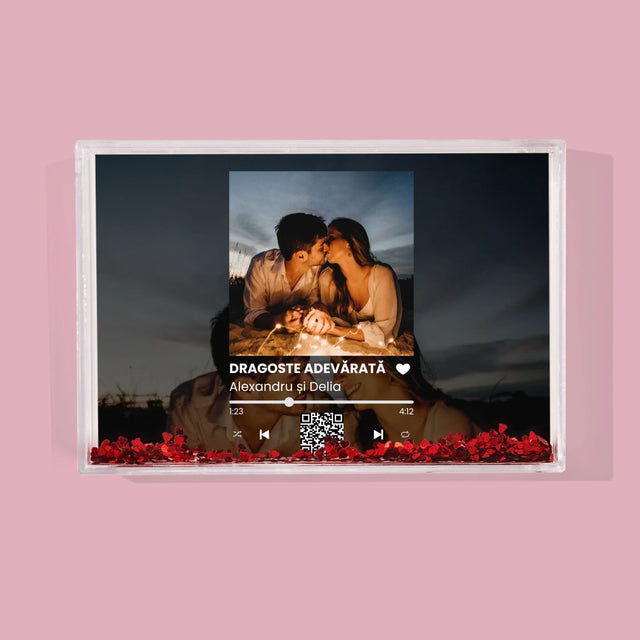 Fotografie Si Semnătură: Spotify Cu Fotografiile Tale Și Codul Qr - Ramă De Sticlă Cu Apă Pentru Fotografii