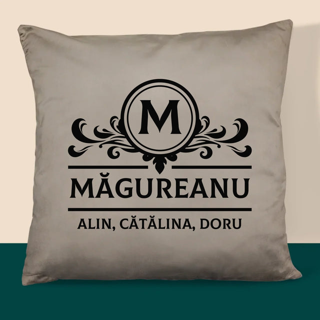 Monogramă: Monogramă Familie - Pernă (Cu Fotografie)