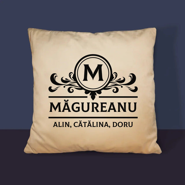 Monogramă: Monogramă Familie - Pernă (Cu Fotografie)