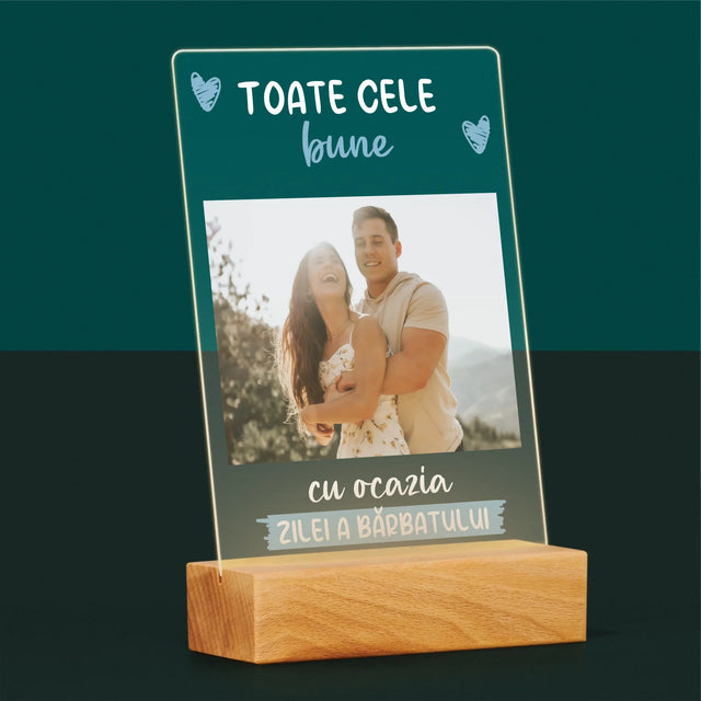 Fotografie Si Semnătură: Toate Cele Bune Cu Ocazia Zilei A Bărbatului - Imprimare Pe Sticlă Acrilică (Verticală)