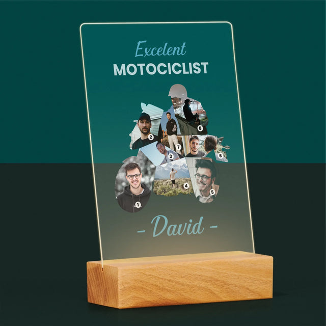 Formă Din Fotografii: Motociclist Excelent - Imprimare Pe Sticlă Acrilică (Verticală)