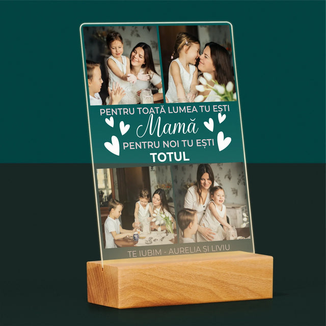 Colaj De Fotografii: Mamă Ești Totul - Imprimare Pe Sticlă Acrilică (Verticală)