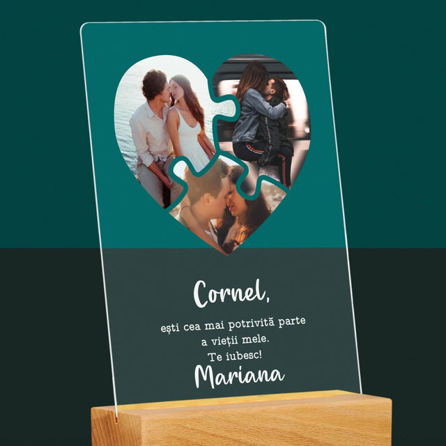 Colaj De Fotografii: Puzzle Cu Sv. Valentun - Imprimare Pe Sticlă Acrilică (Verticală)