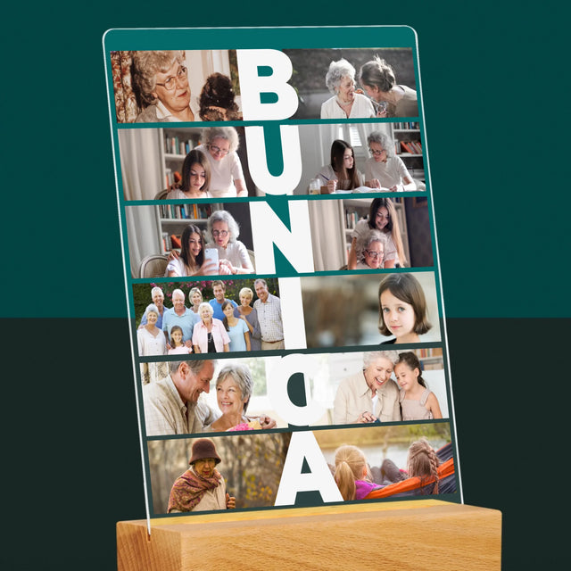 Colaj De Fotografii: Bunica - Imprimare Pe Sticlă Acrilică (Verticală)