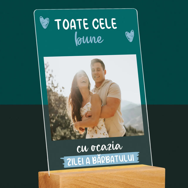 Fotografie Si Semnătură: Toate Cele Bune Cu Ocazia Zilei A Bărbatului - Imprimare Pe Sticlă Acrilică (Verticală)