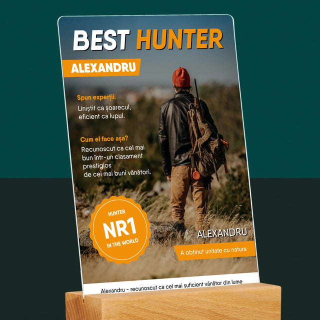 Copertă Derevistă: Best Hunter - Imprimare Pe Sticlă Acrilică (Verticală)