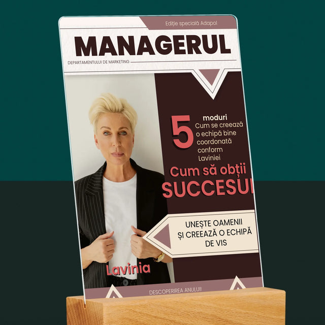 Copertă Derevistă: Managerul - Imprimare Pe Sticlă Acrilică (Verticală)