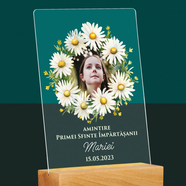 Fotografie Si Semnătură: Margaretele Amintire De La Sfânta Împărtășanie - Imprimare Pe Sticlă Acrilică (Verticală)