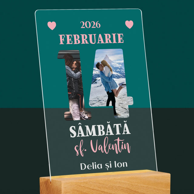 Cuvânt Din Fotografii: Sf. Valentin Pagină Din Calendar - Imprimare Pe Sticlă Acrilică (Verticală)