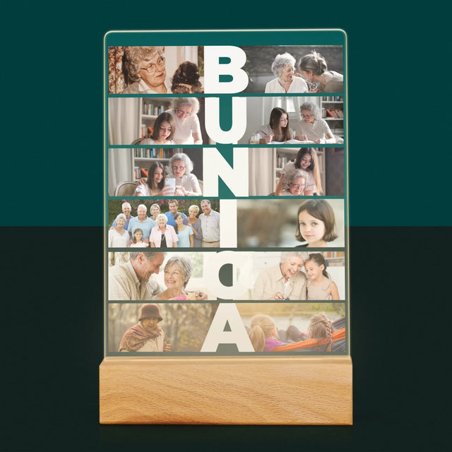 Colaj De Fotografii: Bunica - Imprimare Pe Sticlă Acrilică (Verticală)