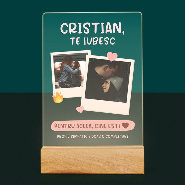 Colaj De Fotografii: Te Iubesc Pentru Aceea, Cine Ești - Imprimare Pe Sticlă Acrilică (Verticală)