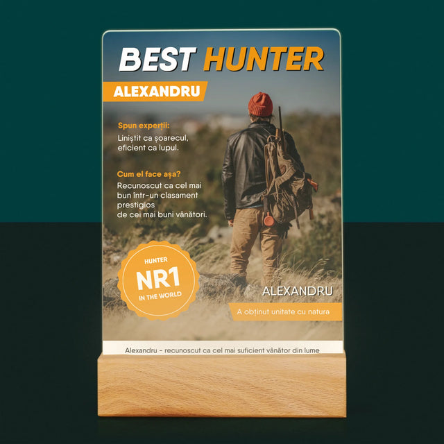 Copertă Derevistă: Best Hunter - Imprimare Pe Sticlă Acrilică (Verticală)