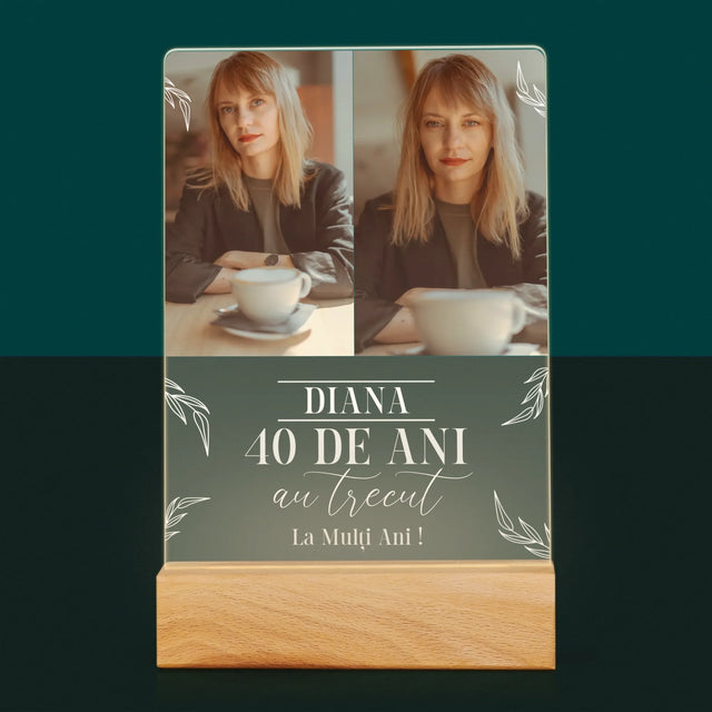 Colaj De Fotografii: Au Trecut 40 De Ani - Imprimare Pe Sticlă Acrilică (Verticală)