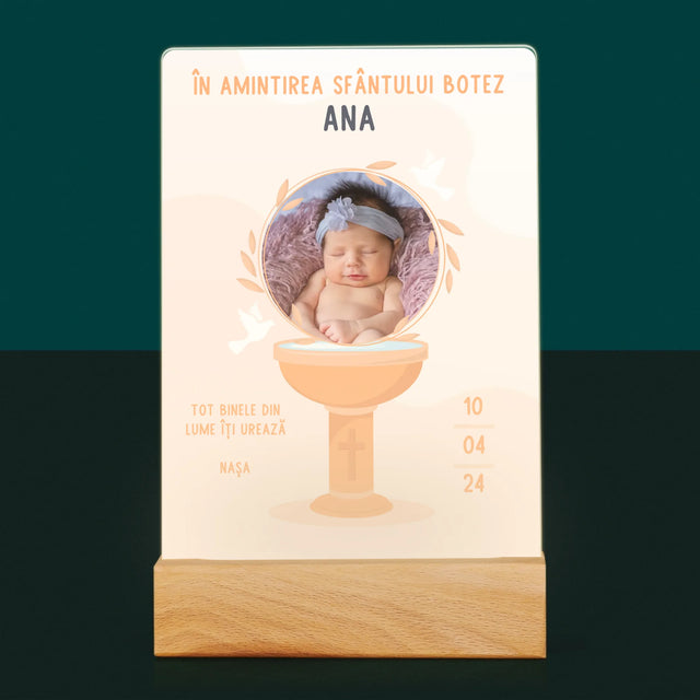 Fotografie Si Semnătură: În Amintirea Sfântului Botez - Imprimare Pe Sticlă Acrilică (Verticală)