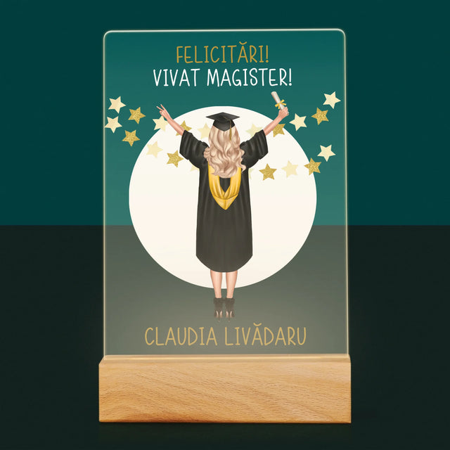 Creator De Personaj: Ai Absolvit Facultatea - Imprimare Pe Sticlă Acrilică (Verticală)