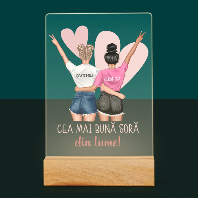 Creator De Personaj: Cea Mai Bună Soră Din Lume - Imprimare Pe Sticlă Acrilică (Verticală)