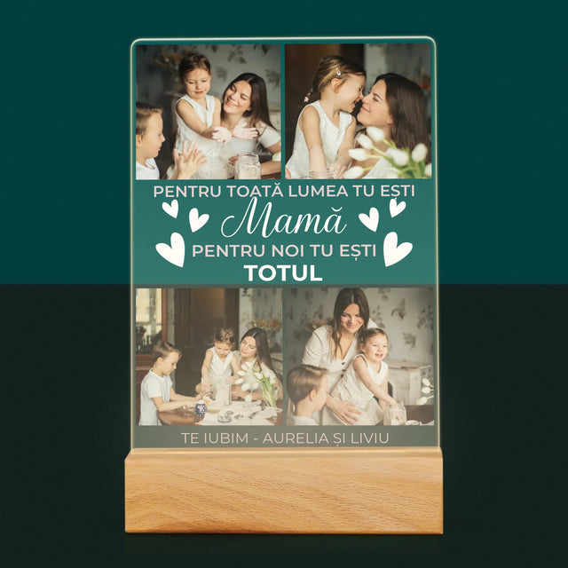 Colaj De Fotografii: Mamă Ești Totul - Imprimare Pe Sticlă Acrilică (Verticală)