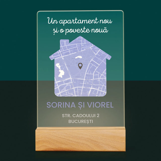 Harta Oraș: Harta Orașului: Apartament Nou - Imprimare Pe Sticlă Acrilică (Verticală)