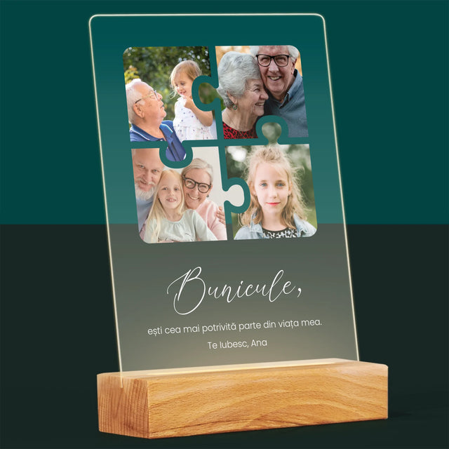 Colaj De Fotografii: Puzzle Fotografii Pentru Bunic - Imprimare Pe Sticlă Acrilică (Verticală)
