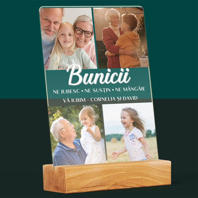 Colaj De Fotografii: Dragi Bunici - Imprimare Pe Sticlă Acrilică (Verticală)