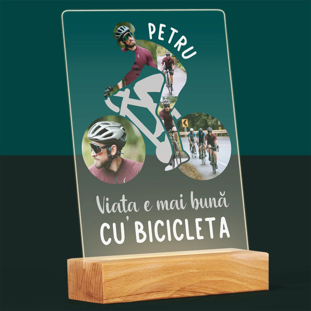 Formă Din Fotografii: Viața E Mai Bună Cu Bicicleta - Imprimare Pe Sticlă Acrilică (Verticală)