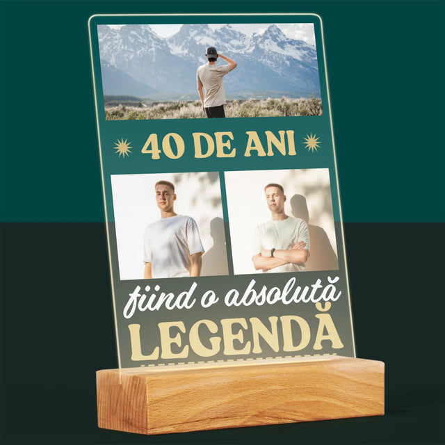 Colaj De Fotografii: 40 De Ani Fiind O Legendă - Imprimare Pe Sticlă Acrilică (Verticală)