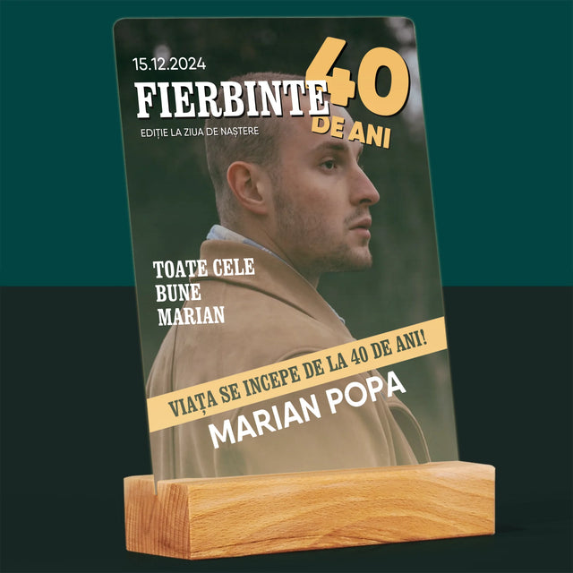 Copertă Derevistă: Fierbinte La 40 De Ani - Imprimare Pe Sticlă Acrilică (Verticală)