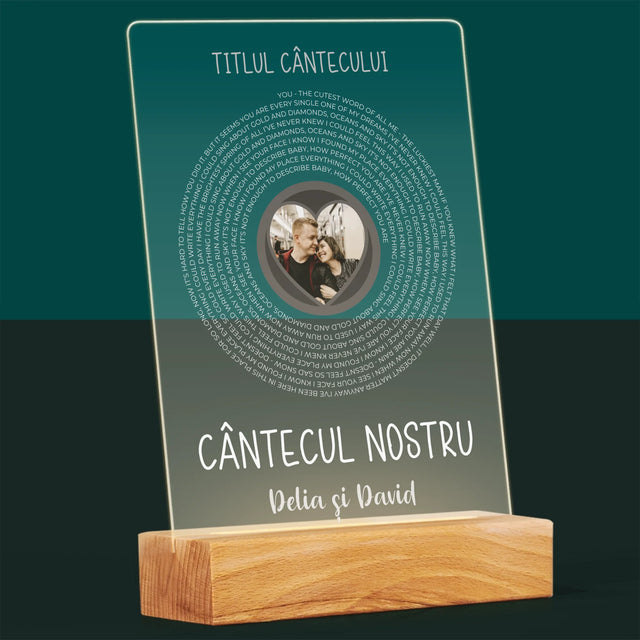 Fotografie Si Semnătură: Cântecul Nostru Cu Text - Imprimare Pe Sticlă Acrilică (Verticală)