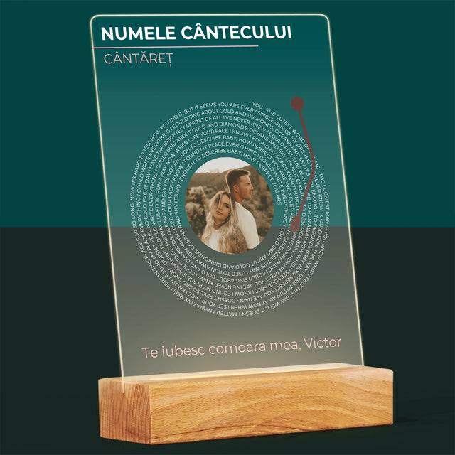 Fotografie Si Semnătură: Cântecul Nostru Album Vinil - Imprimare Pe Sticlă Acrilică (Verticală)