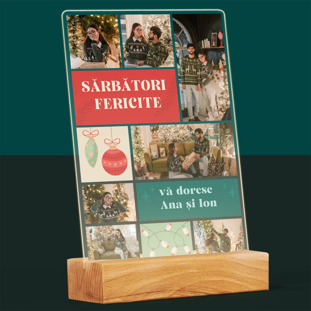 Colaj De Fotografii: Fotografii De Sărbători - Imprimare Pe Sticlă Acrilică (Verticală)