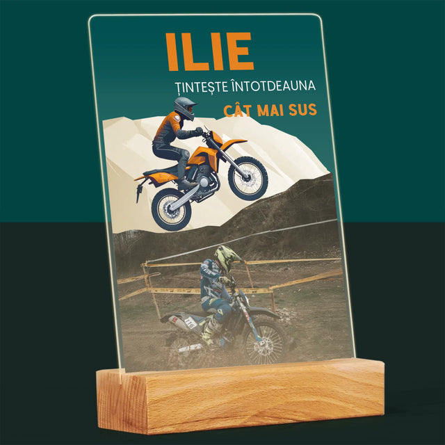 Fotografie Si Semnătură: Țintește Întotdeauna  Cât Mai Sus - Imprimare Pe Sticlă Acrilică (Verticală)
