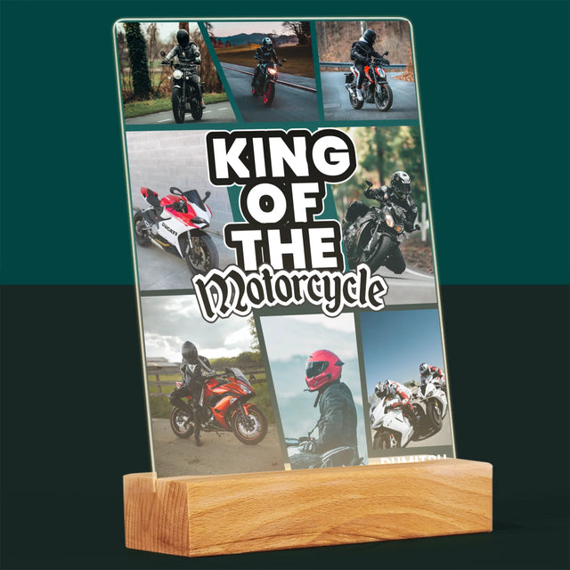 Colaj De Fotografii: King Of The Motorcycle - Imprimare Pe Sticlă Acrilică (Verticală)