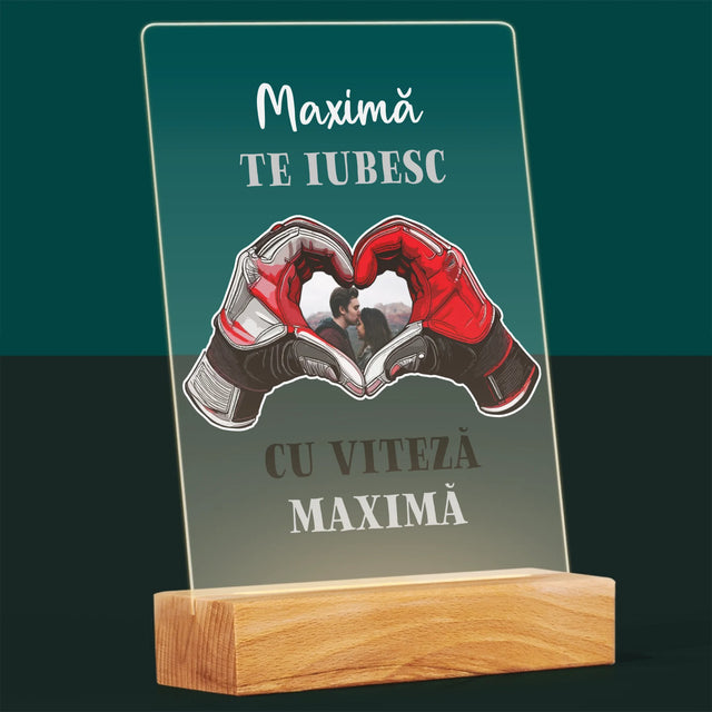 Fotografie Si Semnătură: Te Iubesc Cu Viteză Maximă - Imprimare Pe Sticlă Acrilică (Verticală)