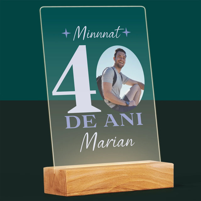 Fotografie Si Semnătură: Minunat La Vârsta De 40 De Ani - Imprimare Pe Sticlă Acrilică (Verticală)